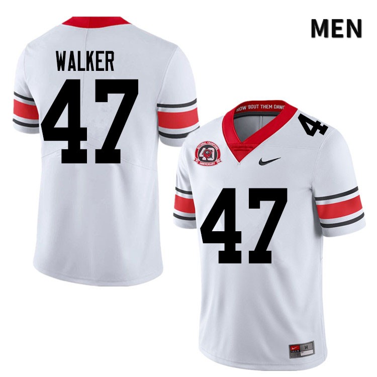 Georgia Bulldogs Men's Payne Walker #47 White 2020 1980 National Champions 40th Anniversary Stitched College UGA Football Jersey 23JF017ZE